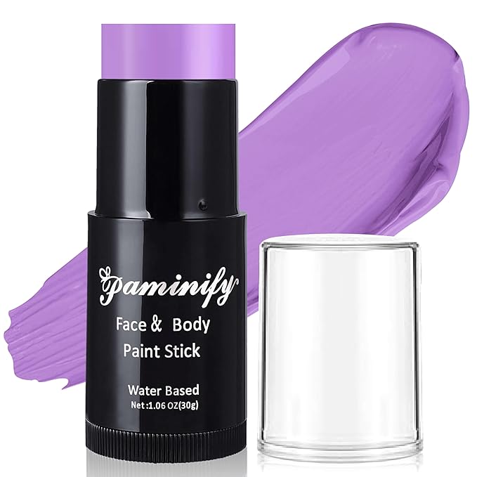 Light Purple Face Paint Stick,Water-Based Lavender Purple Body Paint Stick,Washable Halloween Face Painting for Ursula Sea Witch Costume,Professional SFX Makeup for Cosplay,1.06 OZ