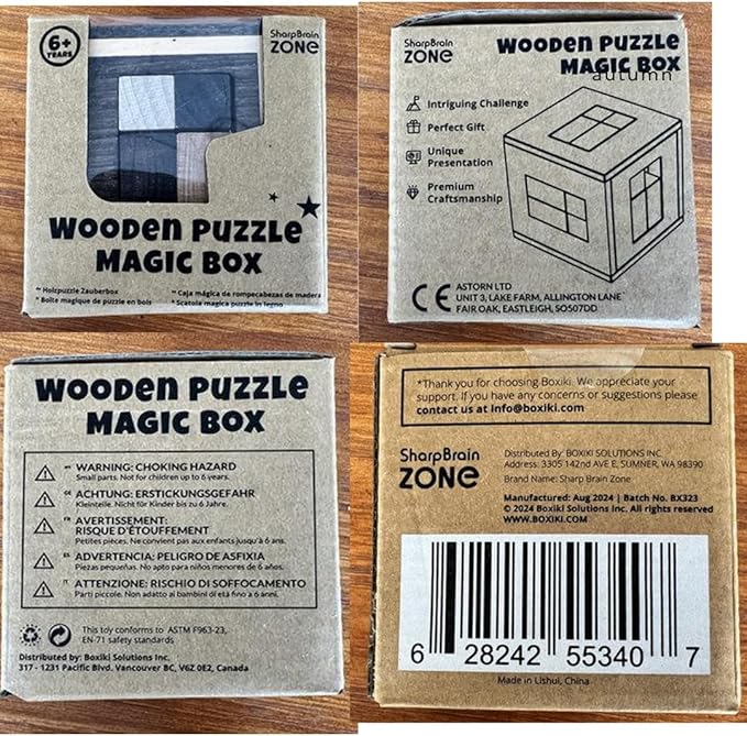 Sharp Brain Zone Wooden Puzzle Box – 3D Wooden Brain Teaser Puzzle with Secret Compartments | Handcrafted Natural Wood, STEM Educational Logic Game & Unique Gift for Puzzle Lovers