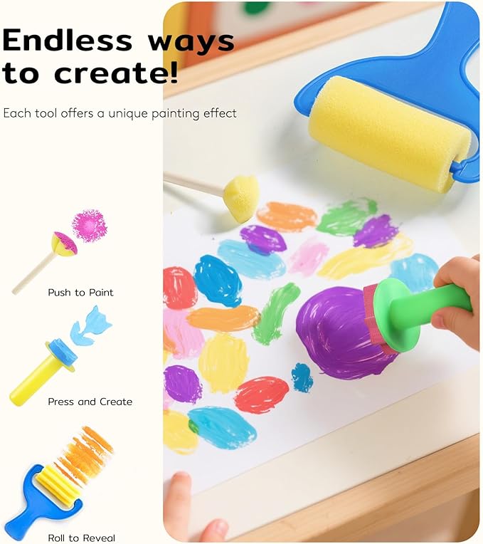 TMOL Washable Finger Paint for Toddlers, 27 PCS Non-Toxic Finger Paints, 12 Vibrant Colors (1.21fl oz), Baby Paint for Hand and Feet, Safe Art Supplies, Early Learning Gifts for Kids Age 3+