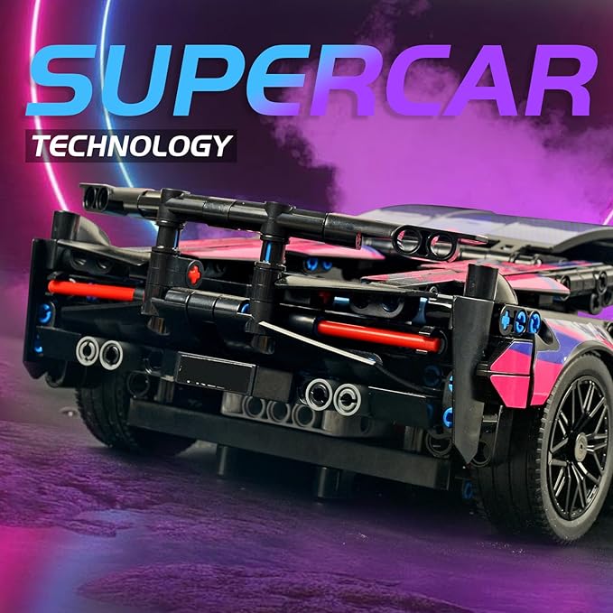 Remote Control Car Building Set, 1:14 Technical Sports Racing Car Building Kit, with Motors and Rechargeable Battery, Toys Gift for Adults & Boys Age 12+ (1314 PCS)