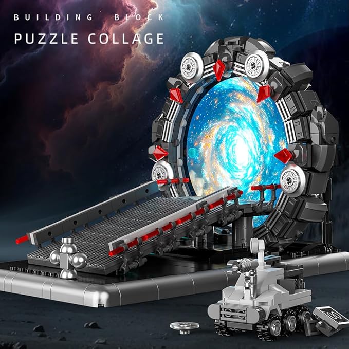 Tunnel Mirror Building Blocks Toy, Tunnel Ring Model with Battle Vehicle, Gifts for Sci-Fi Movie Lovers, Boys and Girls 6+ (855Pcs) Compatible with Lego