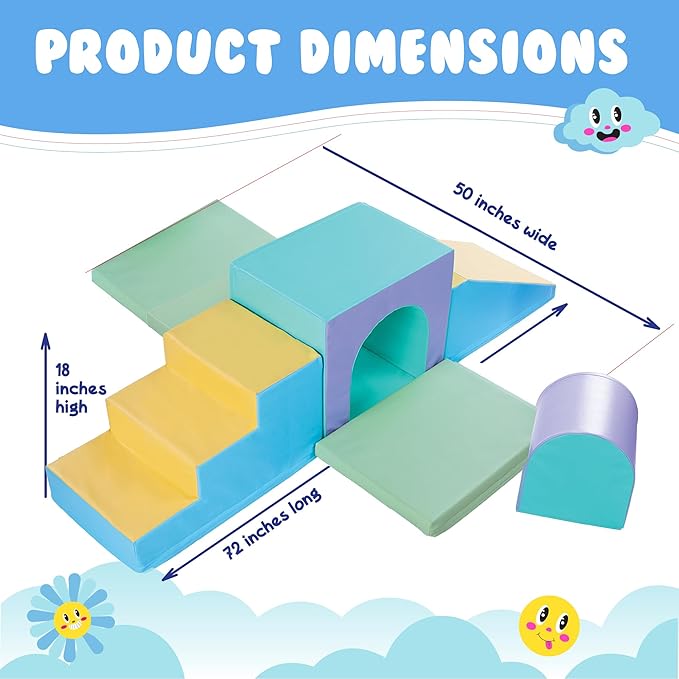 New Bounce Toddler Climbing Toys - Soft Play Set for Kids - Foam Climbing Blocks - Safe Soft Gym Equipment - Great for All Ages