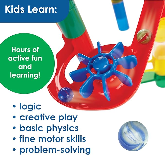 MindWare Mega Marble Run Building Set - 215 Durable Pieces and 40 Marbles - Build, Engineernig and Sceince Toy - Ages 4 and Up