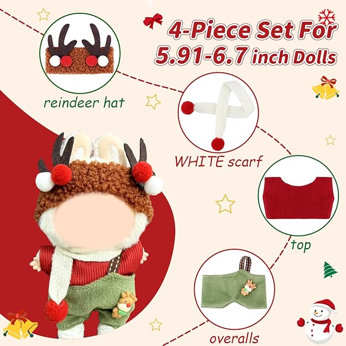 Doll Clothes 17cm/15cm Outfit Set Party Clothes High-End Fashion Outfits Suitable Accessories Christmas Cloak Halloween Premium Clothing 5.91-6.7 inch (No Doll) (LBB-260)