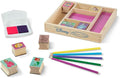 Melissa & Doug Disney Princess Wooden Stamp Set: 9 Stamps, 5 Colored Pencils, and 2-Color Stamp Pad Disney Princess Coloring, Stamps with Washable Ink, for Kids Ages 4+