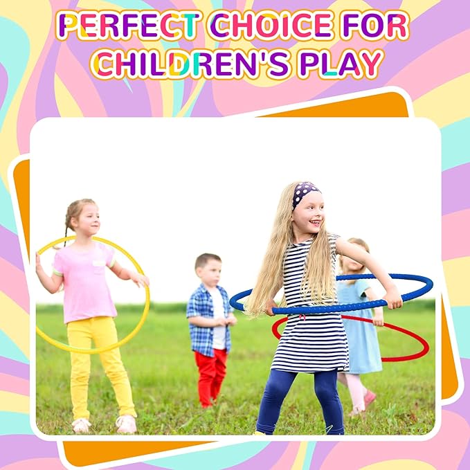 Sratte 8 Pcs Color Hoop Detachable Adjustable Hoop Exercise Ring Plastic Toys for Teens Games Gymnastics Dog Agility Equipment Party Decor, 4 Colors