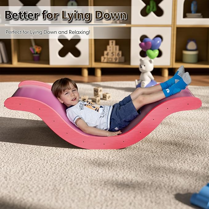 Pikler Triangle Set Climber 5 in 1, Toddler Climbing Toys Indoor Folding with Ramp & Arch & Mat for Montessori Play Gym for Toddlers and Kids (Pink)(105" Wx25 Dx31.5 H)