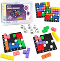 STEM Puzzle Game The Brain Square With 160000+ Solutions Pattern Matching Blocks Brain Teaser Toy Roll Dice & Race Your Opponent to Fill Grid Travel Game for Kids & Teens Back To School Birthday Gift