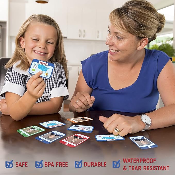 Merka US Presidents & State Capitals Flash Cards - 96-Pack, Multicolor, 3.5 x 2.5 in - Educational Flashcards for Kids, Homeschool & Learning Games
