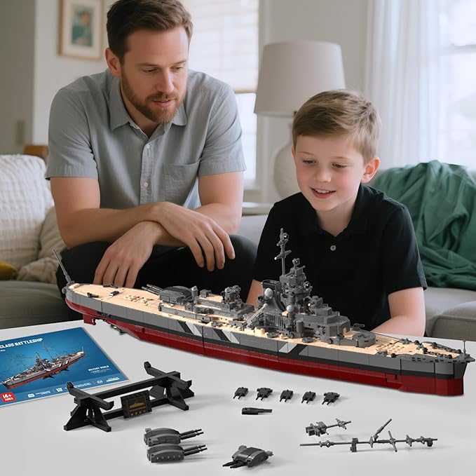 NUTCRACKER Military Building Set for Adults, 2535 Pcs WWII German Bismarck Battleship Model, 60015 Warship Building Block Kit, Collectible Display Gift for Military Enthusiasts