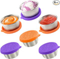 6x1.6 Oz Salad Dressing Containers With Lids, Small Leakproof Reusable Stainless Steel Salad Dressing Container To Go For Lunch Boxes,Sauce containers, Picnics,Travel Meal Prep And Kitchen Storage.