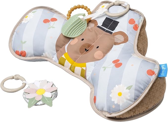Taf Toys Tummy Time Toys Ergonomic Cushion & Teether for Infant Newborn Supportive Baby Tummy Time & Neck Strengthening Develops Muscles for Crawling Montessori Sensory Toy Tummy Time Toys 0-6 Months