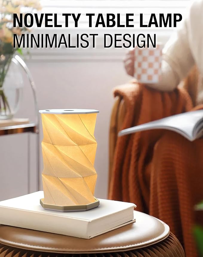 Teacher Appreciation Gift - Thank You Gift for Teachers, Portable Folding Table Lamp - Dimmable, Collapsible Paper Lantern for Camping, Emergency & Home Decor, Gifts for Women (White)
