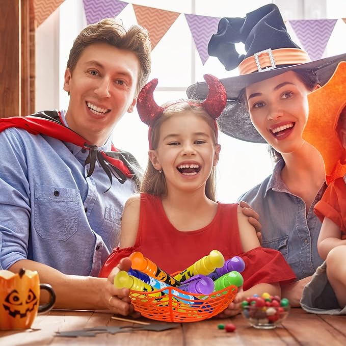Letapapa Halloween Party Favor for Kids, 48 Pcs Halloween Jumbo Pens in 6 Designs, Halloween Toys, Goodie Bag Stuffers Fillers, Trick or Treat, School Classroom Rewards