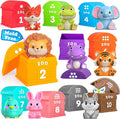 Oriate Animal Toddler Learning Toys, Sensory Learning Toy Safari Animal for Counting Sorting, Zoo Animals Educational Finger Puppets Stacking Montessori Toys, Kids Birthday Gift 20Pcs 12M+