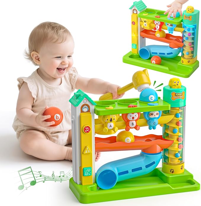 Pound A Ball Musical Toy for 1-2 Year Old Boy Girl Gifts, Interactive Learning Toy for Baby 6-12 Months, Early Development Toy for Toddlers 12-18 Months, 1st Birthday Present for One Year Old