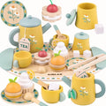 Tea Sets for Toddlers 3-5 Girl Birthday Gift 3 Year Old Princess Party Wooden Play Food Toy Sets for Kids Kitchen Accessories Age 3 4 5 6 Wood Educational Toys