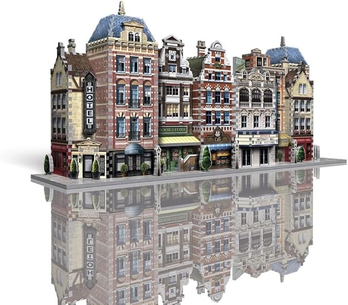 Wrebbit3D Hotel 3D Puzzle | Urbania Collection | 295 Jigsaw Puzzle Pieces | Charming and Unique Streetscape of a Small Town