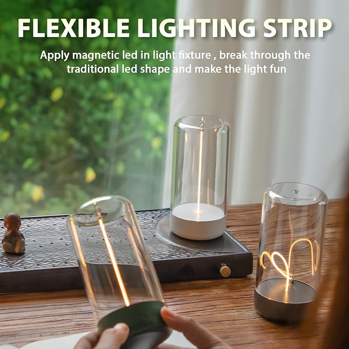AUGE LIGHT Mini Minimalist Table Lamp Cordless LED Desk Lamp Rechargeable Modern Night Lights Portable Nightstand Lamps Unique Ambient Light Mood Lighting for Bedroom, Beside, Nursery