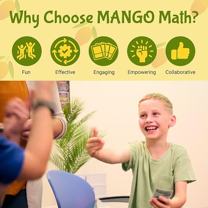 MANGO Math 15 Pack - Math Flash Cards - Educational Math Games for Kids - Multiplication, Division, Fractions Games & Learning Kit -2nd 3rd 4th Grades - Kids 6-12 - Set of 15 Games - English Version