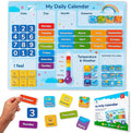 Simply magic 58 PCS Kids Calendar - My First Daily Magnetic Calendar with Weather and Feelings, Days of The Week, All About Today Board – Preschool Learning Chart for Wall or Fridge, Circle Time