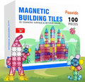 Magnetic Tiles, 100PCS Magnetic Blocks Set, 4D Diamond Magnet Building Blocks, STEM Preschool Educational Magnet Toys Gift for Kids, Boys and Girls 3 4 5 6 7 8+ Year Old