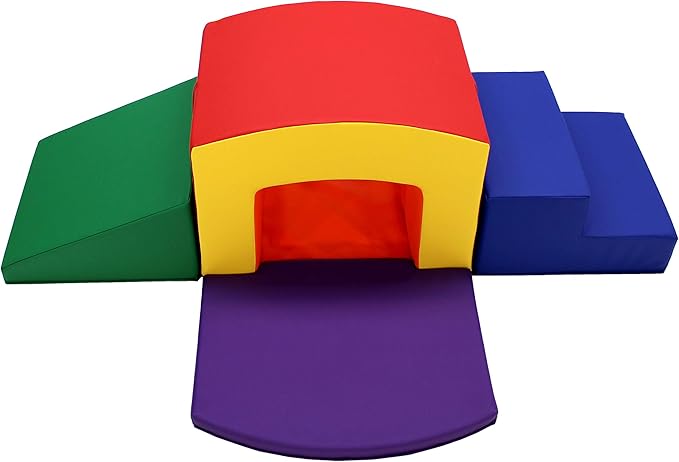 Factory Direct Partners 12825-AS SoftScape Playtime Grow-n-Learn Tunnel Climber Plus Pads for Toddlers and Kids(3-Piece) - Assorted, 12825-AS