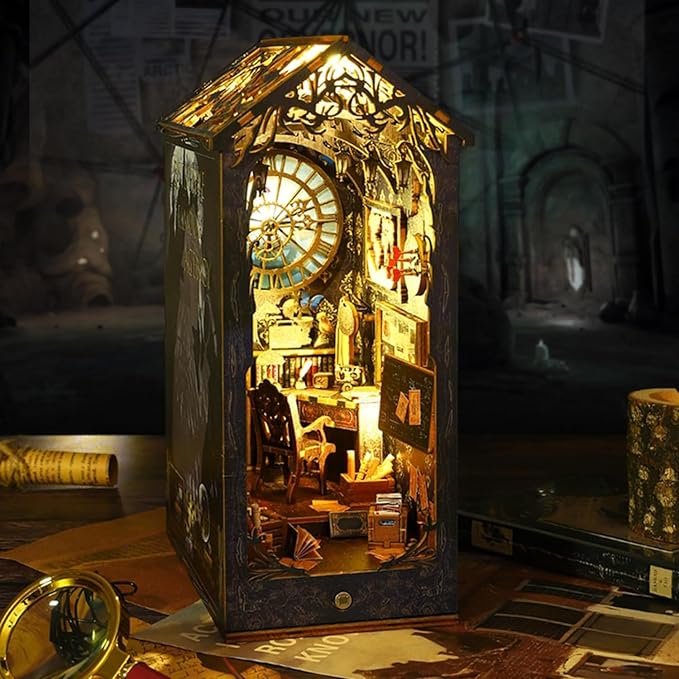 DIY Book Nook Kit - DIY Miniature Dolls House Kit with Furniture and LED Light, 3D Puzzle Wooden Art Bookends, Model Kits for Adults to Build (Covenant Church)