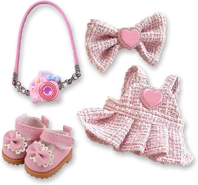 17cm Doll Clothes Set & Outfit Set for 17cm Dolls - Premium Fashion Dresses with Accessories, Luxury Chic Doll Clothing & Style Bundle,Just Clothes (Style-14)