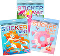 AEAHALY Sticker Book Crafts for Kids Ages 4-8 Paint by Sticker Kids Reusable Sticker Book for Toddlers Boys and Girls Birthday Gifts Party Favor, Travel Activity Book Set for Learning, 3 Pack