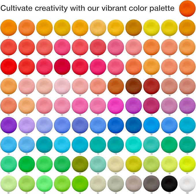 FlyFlag Air Dry Clay - 100 Colors, Ultra Light and Soft, Non-Toxic Modeling Clay for Kids with Tools and Tutorials, for Creative Play and Learning