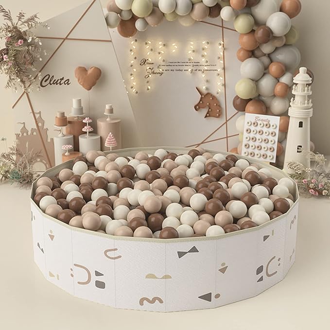 GOGOSO Ball Pit Balls for Toddlers Phthalate-Free BPA-Free Non-Toxic Crush Proof Soft Plastic Play Balls Baby Kids Shape Tent Pool Playhouse Playpen Party Decor,Coffee Brown Beige,100PCS