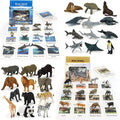 24 Small Animal Figurines Learning & Education Toys, Plastic Realistic Zoo Jungle Safari Sea Ocean Animal Figures, Preschool Learning Activities Matching Game Science Toys
