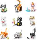 Party Favors Kids Building Blocks Cats 9 Packs Pool Party Favors Building Set for Birthday,Cat Mini Building Sets for Birthday, Classroom Prizes, Easter for Boys and Girls