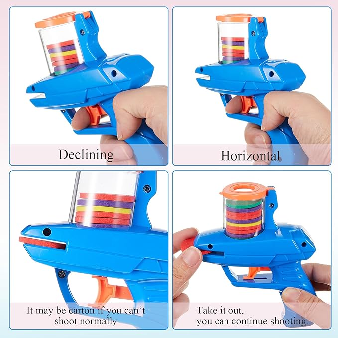 Sumind 8 Pcs Foam Disc Shooter Zip Shot Shooter Disc Launcher (Multicolor)