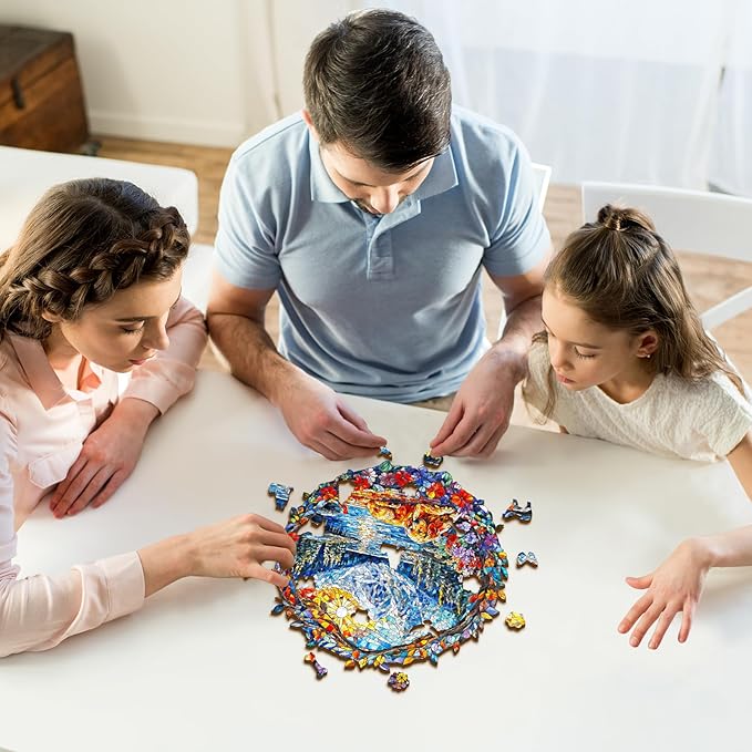 Wooden Puzzles for Adults,The Dog and The Snowy Mountain Wooden Jigsaw Puzzles, Creative Ghristmas Gift for Teenagers and Adults.(11.4 * 10.9 in 186pcs)