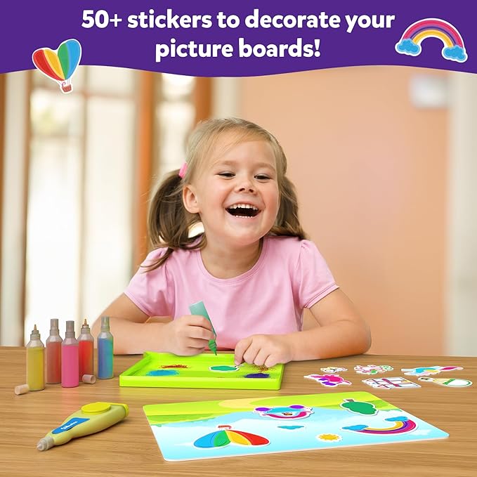 Skillmatics Sand Art Activity - Mess-Controlled DIY Unicorn & Princess Craft Kit with 50+ Colorful Stickers, Creative & Fun Hands-On Activity, Christmas Gifts for Ages 4, 5, 6, 7, 8, 9, 10