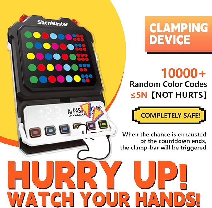 Crack The Code-Handheld Mastermind Game,Super Decoder with Fun Clamp, 1-8 Players Code Breaking Puzzle Game for Kids and Adults，Birthday Gift for Boys and Girls ,Travel Games for Road Trip