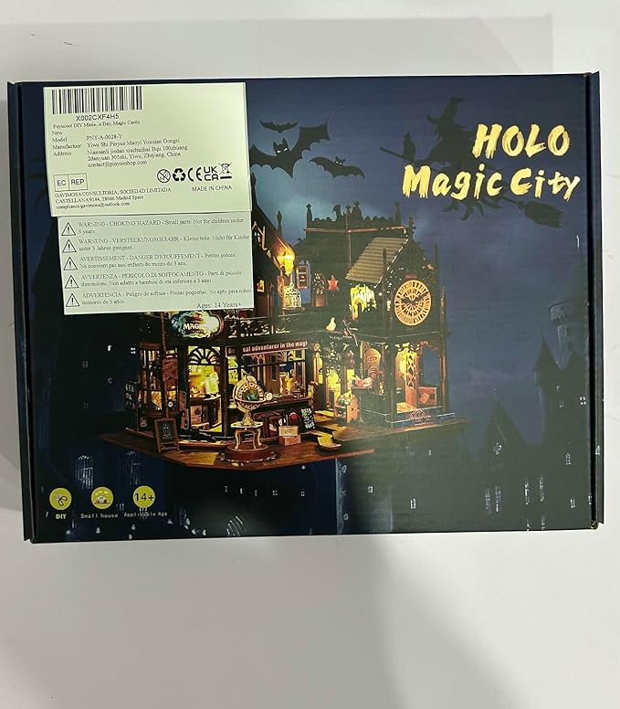Miniature Dollhouse Kits, Tiny House Kit and Light, Doll House Kits for Adults to Building, Unique Gift for Birthday Christmas Day, Time Castle