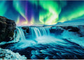 Northern Lights 1000 Piece Puzzle for Adults Unique Waterfall Nature Landscape Puzzles for Adults 1000 Pieces Vibrant Auroras Jigsaw Puzzles 1000 Pieces Family Challenging Puzzle (27.5"x19.6")