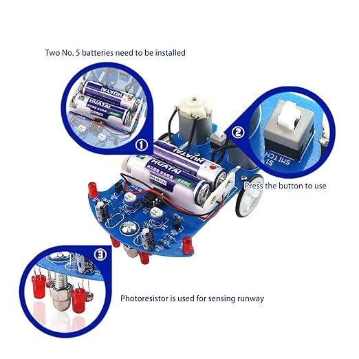 Soldering Practice Kit DIY D2-5 Tracking Car Plug-in Circuit Kit Learn Soldering Kit for Beginners
