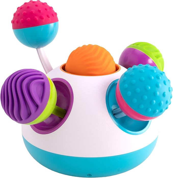 Fat Brain Toys Klickity Sensory Baby Toys, 1 Year and Up, Engaging Multi-Textured Early Developmental Toddler Activities for Tactile and Visual Stimulation