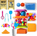 Sensory Kit for Toddlers and Kids - Includes 3 Bins with Lids, Play Tools, Sand, Feathers, Clay, Color Beads and Pom Poms Kids Box Fillers (Starter Set)