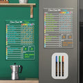 Clear Non-Magnetic Dry Erase Chore Chart - 11.5"x8.5" Behavior Responsibility Chore Board for Kids, Teenagers and Adults - Sticks to Wall, Glass, Door, Any Smooth Surfaces