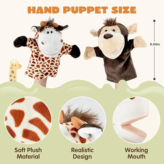 labebe - Deluxe Wooden Puppet Theater Bonus 2 Hand Puppet, ﻿2-in-1 Clock Theater Reversible Play Store, Double-Sided Lemonade Stand, Puppet Show Theater Toy with Chalkboard for Kids 36M+