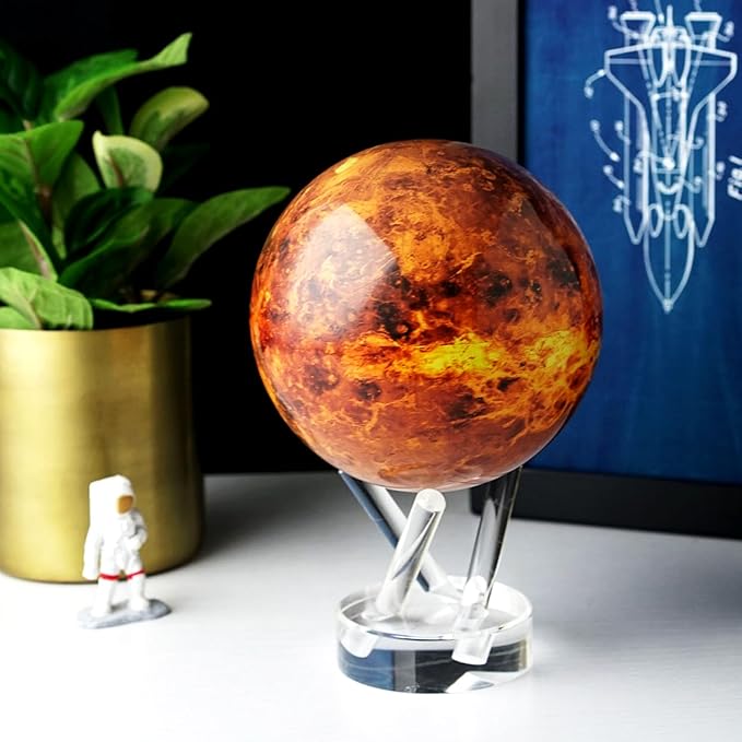 MOVA Globe – Venus 4.5” | Solar Powered Rotating Planet Model for Decor or STEM Learning | Based on NASA Imagery