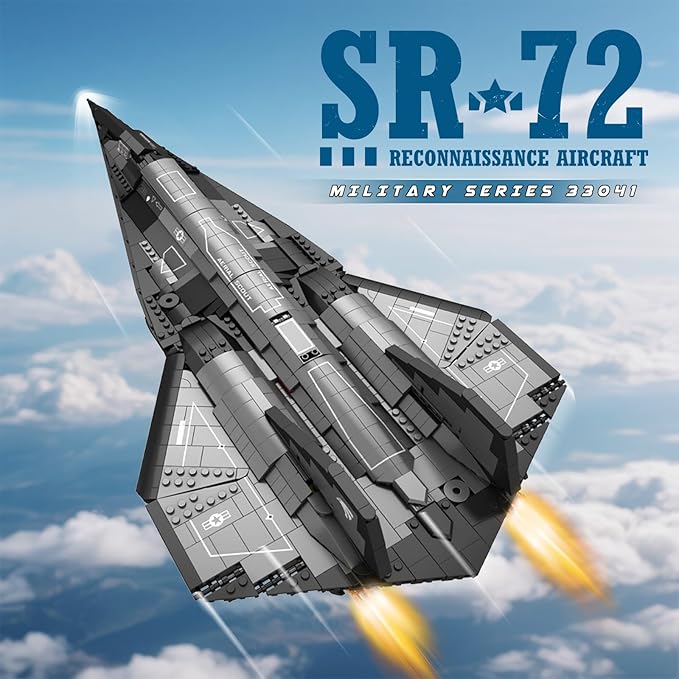 Reobrix SR-72 Reconnaissance Fighter Jet Building Set, Military Airplane Toys Construction Set 33039, Model Plane Kit Aviation Collection, Gifts for Teens 14+, Adult and Military Fans
