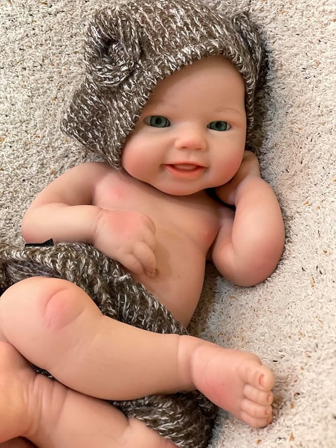 Full Body Silicone Baby Dolls -16 Inch Realistic Handmade Newborn Boy Dolls Anatomically Correct Real Baby Doll Weights