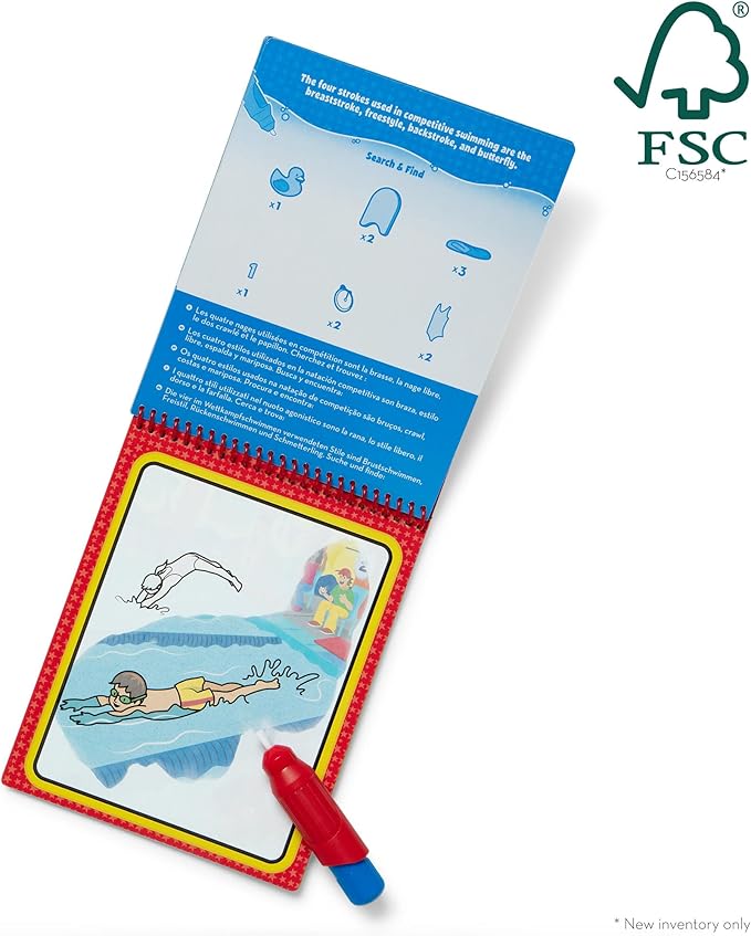 Melissa & Doug On The Go Water Wow! Reusable Water-Reveal Coloring Activity Pad – Jungle
