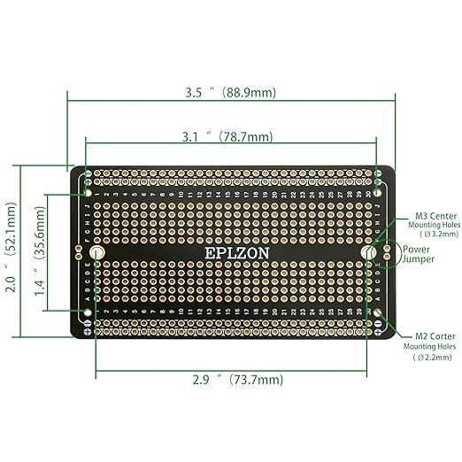 Solderable Breadboard PCB Board Gold-Plated Solder Breadboard for DIY Electronics Projects Apply to Arduino Soldering Projects 3.5"x2.05" (5 Pack + 2 Mini Board, Black)